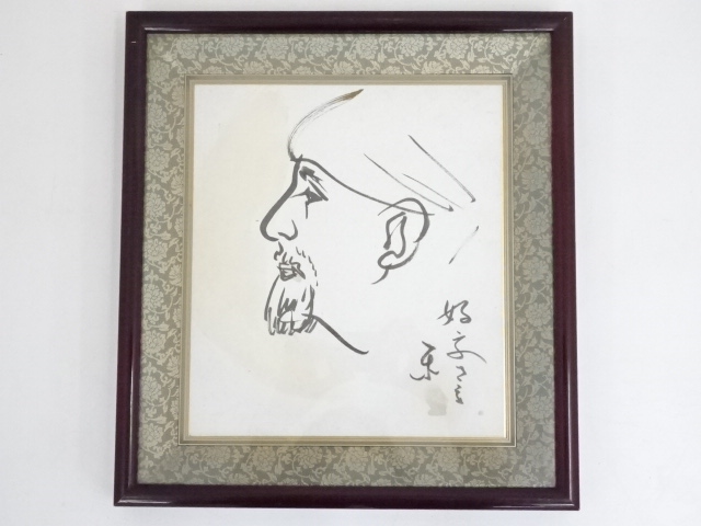 JAPANESE ART / FRAMED HAND PAINTED SHIKISHI / PROFILE